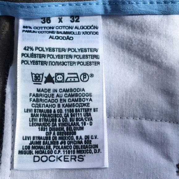 Dockers Khaki Striped Chinos Flat Front Straight Fit  Size 36 Waist 32 Length - Picture 5 of 8